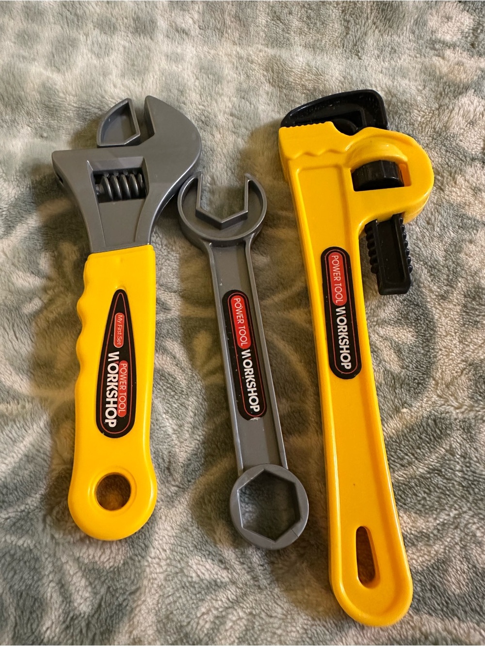 Three piece Workshop Republic Clothing Kids Tool Set - Yellow and Gray Play Wren